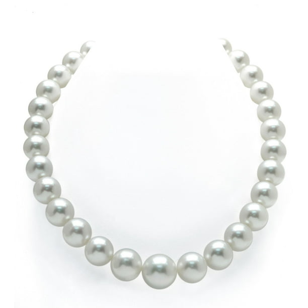 Hot Sale 13Colors 8/10/ 12mm South Sea Shell Pearl Round Beads Necklace 18" AAA+